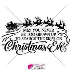 a christmas quote with santa's sleigh and reindeers flying in the sky