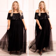 fb-feed Bridesmaid Sequin Dress For Party Season, Fall Party Dress With Tulle Skirt, Chic Sequin Dress For Homecoming Holiday, Chic Holiday Homecoming Sequin Dress, Maxi Dress Black, Holiday Wardrobe, Perfect Style, Model Fits, Sequin Top