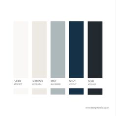 an image of the color scheme for different paint colors, including white and grays