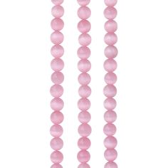 pink beads are hanging from the ceiling