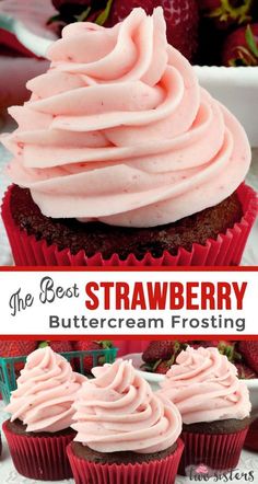 the best strawberry buttercream frosting recipe for cupcakes and muffins