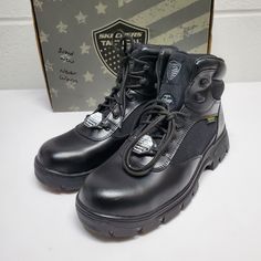 Skechers Mens 10 Tactical Black Boots Composite Safety Toe Memory Foam 77522. Excellent Condition! While You're Here Check Out My Other Unique Items Also Keep In Mind That The Color May Not Be Exact Because Of Lighting. Stored In A Pet Free Smoke Free Environment! Fast Shipping Tactical Round Toe Fade-resistant Boots, Combat Boots With Reinforced Toe For Sports, Combat Work Boots With Fade-resistant Round Toe, Tactical Combat Boots With Fade-resistant Round Toe, Tactical Combat Boots With Round Toe, Military Style Lace-up Waterproof Boots With Reinforced Toe, Tactical Boots With Shock Resistant Round Toe, Tactical Boots With Shock Resistant And Round Toe, Tactical Boots With Shock Resistance And Round Toe