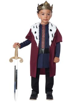 PRICES MAY VARY. Size: 3T/4T 100% polyester Pullover navy shirt has hook and loop fastener on the back Coat has faux fur on the collar Latex crown has elastic band to secure on your head King Halloween Costume, Best Toddler Costumes, Medieval Prince, Toddler Boy Costumes, Medieval Costumes, Halloween Outside, King Costume, California Costumes, Fancy Dress Up