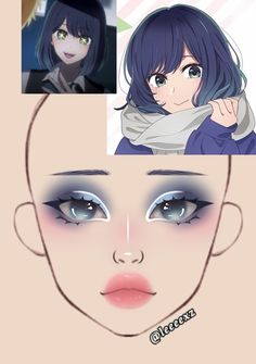 Anime Inspired Makeup Looks, Cute Anime Makeup Looks, Makeup Looks Anime, Anime Style Makeup, Make Up Anime, Makeup Animation