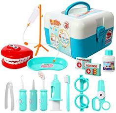 the children's dental care set includes toothbrushes, mouthwash and other accessories