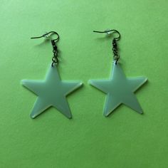 Dangle glow in the dark star earrings Hypoallergenic Green Star Earrings For Pierced Ears, Glow In The Dark Stars, Dark Stars, Glow Stars, Novelty Earrings, Dark Star, Halloween Earrings, Star Earrings, Cute Earrings