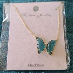 Necklace With Butterfly Light Blue Clavicle Chain Necklace, Trendy Blue Clavicle Chain Necklace, Fashion Jewelry Necklaces, Blue Gold, Womens Jewelry Necklace, Color Blue, Fashion Jewelry, Jewelry Necklaces, Women Jewelry