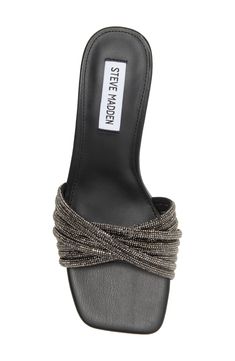 A metallic sandal with a trendy slide profile adds a touch of shine to your night-out ensemble. 2 1/2" heel Textile and synthetic upper/synthetic lining and sole Imported Metallic Sandals, Flip Flop Slippers, Sports Blazer, Heeled Loafers, Casual Streetwear, Sandal Women, Summer Essentials, Boys Shoes, Slide Sandals