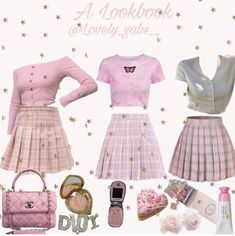 there are many different outfits and accessories on this page