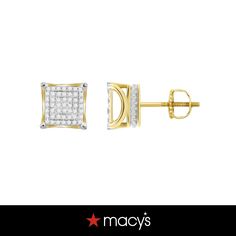 in stock Square Earrings Studs, Square Stud, Square Earrings, Earring Set, Pick Up, Buy Online, Stud Earrings, Yellow Gold, Square