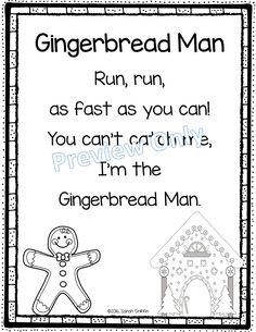 a gingerbread man poem for children to read