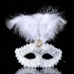 Party Mask Women Masquerade Luxury Peacock Feathers Half Face Mask Cosplay Costume Venetian Mask For Masquerade Ball Mask, Ball Mask, Feather Mask, Venetian Masquerade, Lace Mask, Cool Face, Half Face Mask, Venetian Mask, Half Face