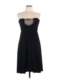 Emmegi Cocktail Dress Size: Large Black Dresses - used. 62% POLYESTER, 33% RAYON, 5% SPANDEX, Strapless, Short, Sleeveless | Emmegi Cocktail Dress: Black Dresses - Used - Size Large Black Empire Waist Midi Dress For Evening, Black Empire Waist Evening Dress, Cocktail Dress Black, Black Cocktail, Black Cocktail Dress, Black Dresses, Large Black, Dress Black, Cocktail Dress