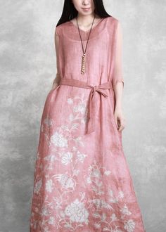 Chic v neck tie waist Wardrobes Catwalk pink print Dress

 Materials used:linen blended

Measurement:One size fits all for this item. Please make sure your size doesn't exceed this size: 3XL/BUST-116cm   
   
Shoulder 40cm / 15.6"
bust 116cm / 45.24"
length 120cm / 46.8"
hem 158cm / 61.62"
Sleeve length 37cm / 14.43"
Cuff 30cm / 11.7"



We ship worldwide.

Tracking numbers provided for all orders. Pink Tie-waist Dress For Spring, Pink Tie Waist Dress For Spring, Spring Pink Dress With Tie Waist, Pink Linen Bohemian Dresses, Bohemian Pink Linen Dresses, Summer Pink Dress With Tie Waist, Casual Pink Belted Dress, Pink Print Dress, Autumn Dress