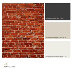 a brick wall is shown with different colors and textures in the same color palettes