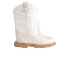 The Girls' Baby Deer Missy are a perfect for your little cowgirl. With their classic western design, these boots feature stylish stitching and a durable construction, making them ideal for everyday wear. Classic round toe, Tabs for easy pull on, Lightly padded footbed, Smooth synthetic lining, Flexible and lightweight construction | Girls' Baby Deer Missy Crib Shoes in Ivory Size 2 - Infant Deer Girl, Girls Shoes Kids, Western Design, Baby Deer, Crib Shoes, Western Cowboy Boots, Western Boots, Girls Shoes, Baby Toddler