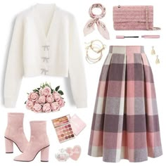 Pink And Gold Outfit Women Classy, Style Check Shirt Women, Professional Outfits 2024, Meg March Inspired Outfits, Modest Outfits Colorful, Casual Girly Outfits Jeans, Modest Preppy Outfits Aesthetic, Princess Core Outfit Casual, February Outfits 2024