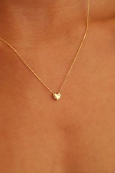 Tiny Heart Necklace, 14K Real Gold 3D Heart Necklace, Dainty initial Heart Pendant, Handmade 14K Gold Heart Pendant, Summer Jewelry, 14K Gold Chain Necklace, Birthday Gift, Christmas Gift, Solid Gold Necklace, Valentine's Day Gift "Material: SOLİD GOLD (No Gold Filled Or No Gold Plated)" "KARAT: 14K (585) "Pendant Length: 5 MM "Pendant Width: 6 MM "Available Gold Color: (Yellow Gold, White Gold, Rose Gold) "The certificate will be sent with the product. ORDER PROCESS * Choose gold color. * Choos Dainty Sterling Silver Heart Initial Necklace, Dainty 14k Gold Heart Necklace For Wedding, Personalized 14k Gold Delicate Heart Necklace, Dainty Heart Pendant Initial Necklace For Everyday, Minimalist 14k Gold Heart Necklace For Anniversary, Everyday Dainty Heart Pendant Initial Necklace, Dainty Initial Necklace With Heart Charm And Pendant, Dainty Initial Necklace With Heart Pendant, Dainty Initial Necklace With Heart Charm