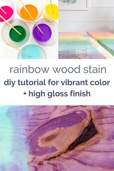 rainbow wood stain diy for vibrant color and high gloss finish