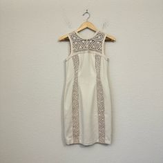 Adam Lippes Crochet Lace Sheath Mini Dress Neutral #22pw733 Size 2 Nwt W6458 New With Tags! Never Worn! Faint Dirt/Spots Due To Store Try-Ons. See All Pictures For Detail. Size - 2 Color - Neutral Material - 65% Polyester, 30% Rayon, 5% Elastane Style - Sheath Dress Length - Short Sleeve Length - Sleeveless Pattern - Solid Neckline - Crew Neck Closure - Zip Accents - Crochet Theme - Modern Features - Stretch Evening Mini Dresses, Button Shirt Dress, Adam Lippes, Silk Cocktail Dress, Bustier Dress, Silk Midi Dress, Heart Dress, Sleeveless Sheath Dress, 70 Dress