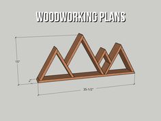 the woodworking plans for a shelf with three triangulars on each side and two triangles on