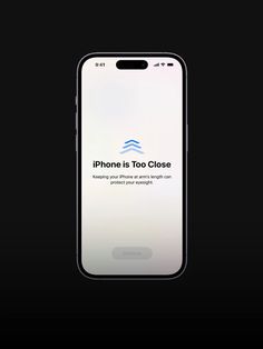 an iphone is shown with the text'phone is too close'on its screen