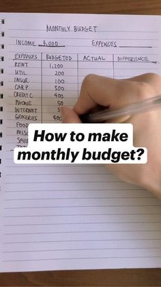 a person writing on top of a paper with the words how to make money budget?