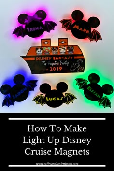 how to make light up disney cruise magnets with mickey mouse ears and bats on them