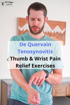 Learn the best physical therapy exercises to treat thumb and wrist pain related to De Quervain Tenosynovitis Wrist Tendon Exercises, Stretches For Wrist Pain, Arthritic Wrist Exercises, Dequervains Tenosynovitis Exercises, Diy Thumb Splint, Trigger Thumb Exercises, De Quervain Tenosynovitis, Dequervains Tenosynovitis