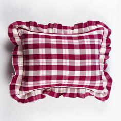 Archive New York Abigaill Ruffle Plaid Pillow Archive New York Pillow Sizes, Ruffle Pillow, Backstrap Loom, Plaid Pillow, Rectangle Pillow, Sustainable Home, Sofa Bedroom, Cotton Pillow, Pillow Size