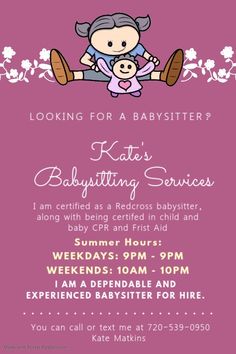 a babysitr is holding a teddy bear in her arms and it's saying, looking for a babyster? martha's babysitring services