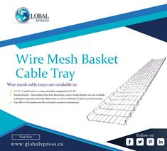 an advertisement for wire mesh basket cable tray