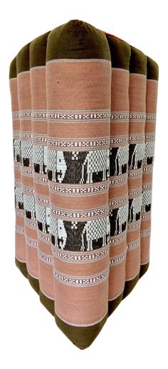 six brown and white vases with elephants on them, all in different patterns or designs