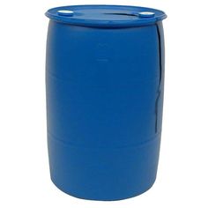 a blue plastic barrel on a white background