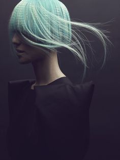 Blue-green-cyan. Short Hair Color, Futuristic Fashion, Pastel Hair, Creative Hairstyles, Green Hair, About Hair