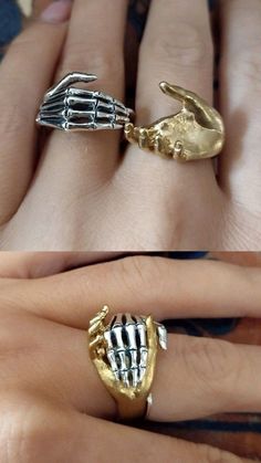 Weird Jewelry Rings, Vintage Rings Aesthetic, Weird Rings, Witchy Rings, Interesting Rings, Etsy Rings, Gothic Jewelry Rings, Anatomical Jewelry, Gothic Jewellery