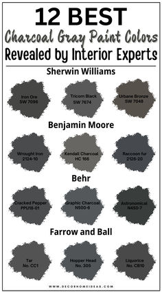 the 12 best charcoal gray paint colors revealed by interior experts, sheryln moore, farrow and ball