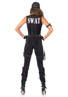 legavenue.com Deluxe SWAT Commander Swat Kostüm, Swat Halloween Costume, Swat Costume, Catsuit Costume, Police Costume, Womens Fancy Dress, Mens Halloween Costumes, Leg Avenue, Easy Halloween Costumes