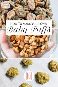 how to make your own baby puffs with the title above it and pictures below