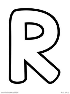 the letter r in black and white with an arrow pointing to it's right