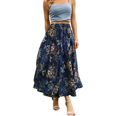 These Long Skirts For Women Have Two Large Pockets, Which Can Store Mobile Phones, Keys, And Other Items, Freeing Your Hands. The Elastic Waistband Of This Long Skirt Has Strong Elasticity. Suitable For Most Body Types, And Is Super Comfortable To Wear In Spring And Summer. These Women's Skirts Are Made Of High-Quality Fabric, Which Is Light, Soft, Breathable, Comfortable, And Full Of Texture. Wearing This Maxi Skirt In Summer Will Make You Very Comfortable. This Long Maxi Skirt Can Be Paired Wi Skirt For Beach, Maxi Skirt Fall, Womens Long Skirt, Floral Pleated Skirt, Long Midi, Pleated Skirts, Long Skirts For Women, Winter Skirt, Long Maxi Skirts