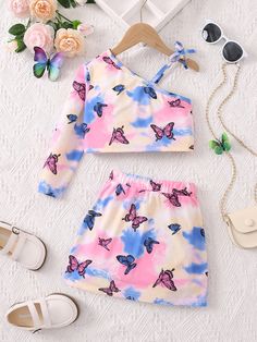 Clothes For Girls 7-8, Tie Dye Butterfly, Shein Kids, Kids Blouse Designs, Cute Dress Outfits, Shein Outfits, Cute Preppy Outfits, Fashionista Clothes, Cute Comfy Outfits