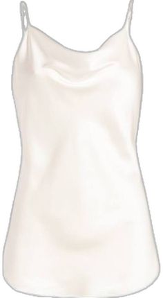 White Camisole Blouse For Party, White Sleeveless Satin Camisole, White Satin Sleeveless Camisole, Chic White Satin Tank Top, White Satin Tank Top For Summer, White Fitted Camisole Blouse, Elegant White Cami Top, White Fitted Cami Blouse, White Satin Camisole For Spring