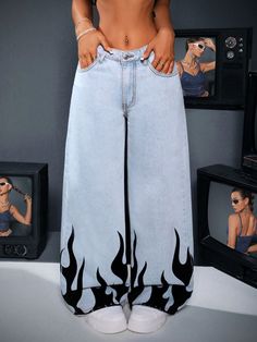 Baggy Pants Aesthetic, Fancy Pants Outfit, Dope Fashion Outfits, Street Style Outfits Casual, Neat Casual Outfits, Moda Denim, Shein Icon, Fasion Outfits, Quick Outfits