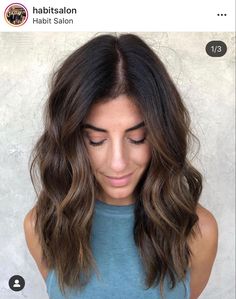 Balayage Caramel, Dark Brunette Hair, Dark Brunette, Dark Hair With Highlights, Beauty Inspo, Hair Skin Nails, Haircuts For Fine Hair, Summer Hair, Beauty Favorites