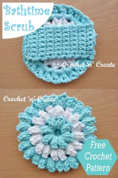 two crocheted hats are shown with the words, free crochet pattern