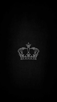 a drawing of a crown on a black background