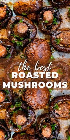 easy roasted mushrooms with parsley on top