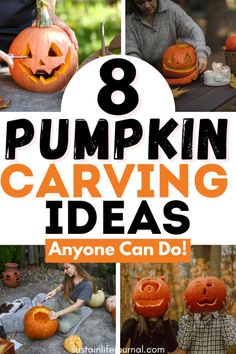 pumpkin carving ideas that are easy to make and fun for the whole family with kids