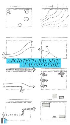 the architectural site design guide is shown with arrows pointing up and down, along with an arrow